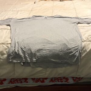 Agnes & Dora Light Gray Short Sleeve Crew Tee